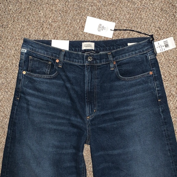 Citizens of Humanity Paloma Wide Leg Baggy High Rise Jeans in Everdeen - Picture 7 of 14